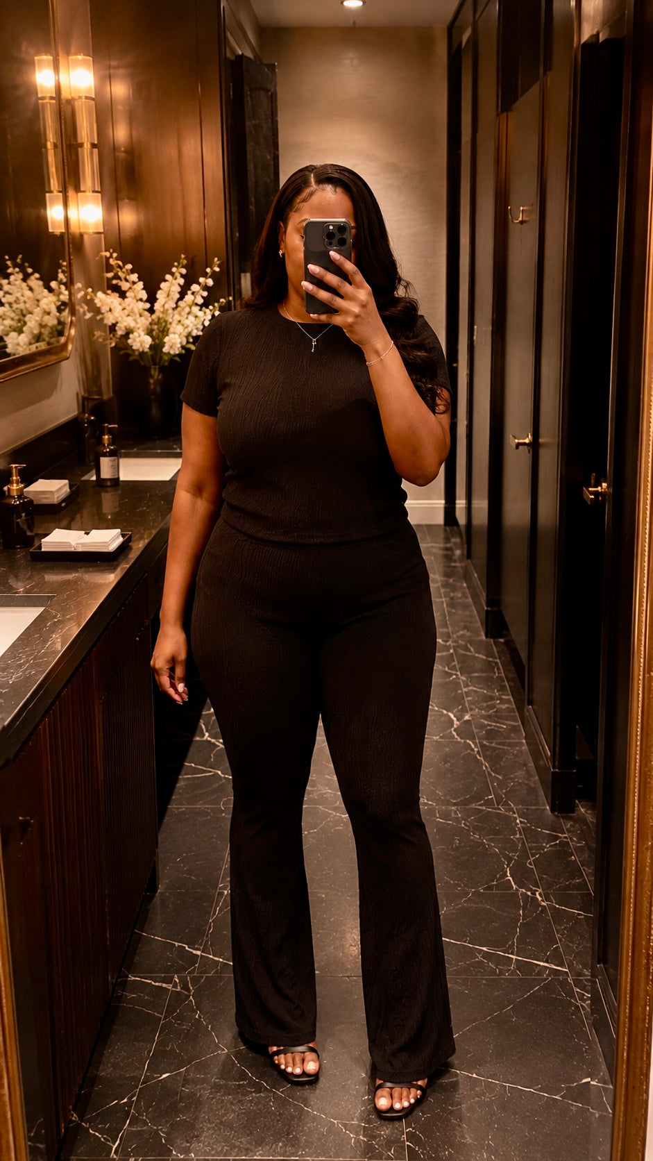 Wavy Wide-Leg Pants Set