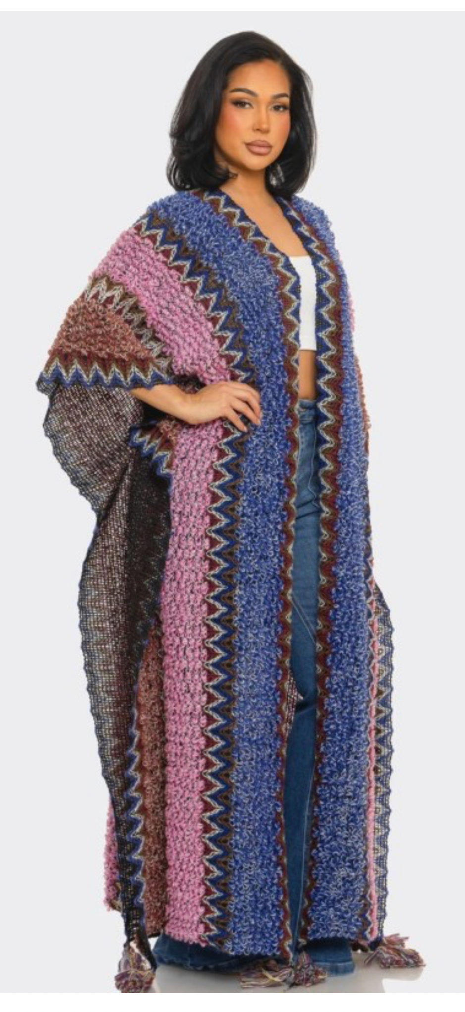 Ease Kimono - Blue/Pink