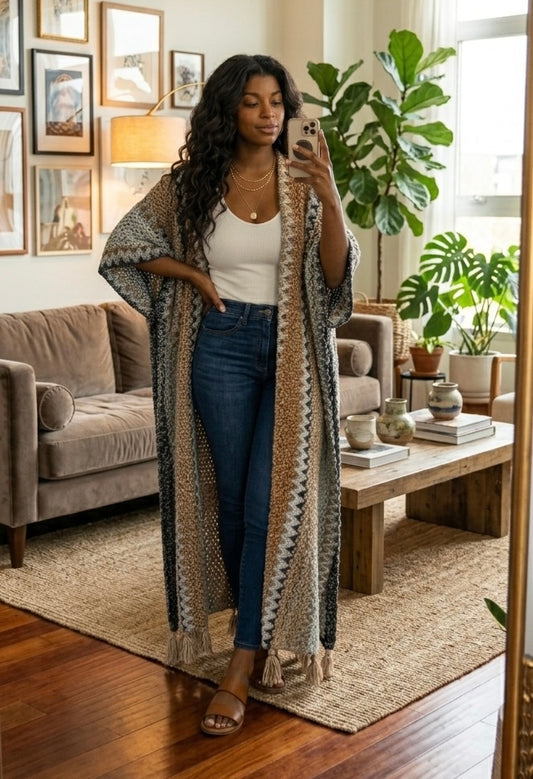 The Easy Kimono - Brown/Grey