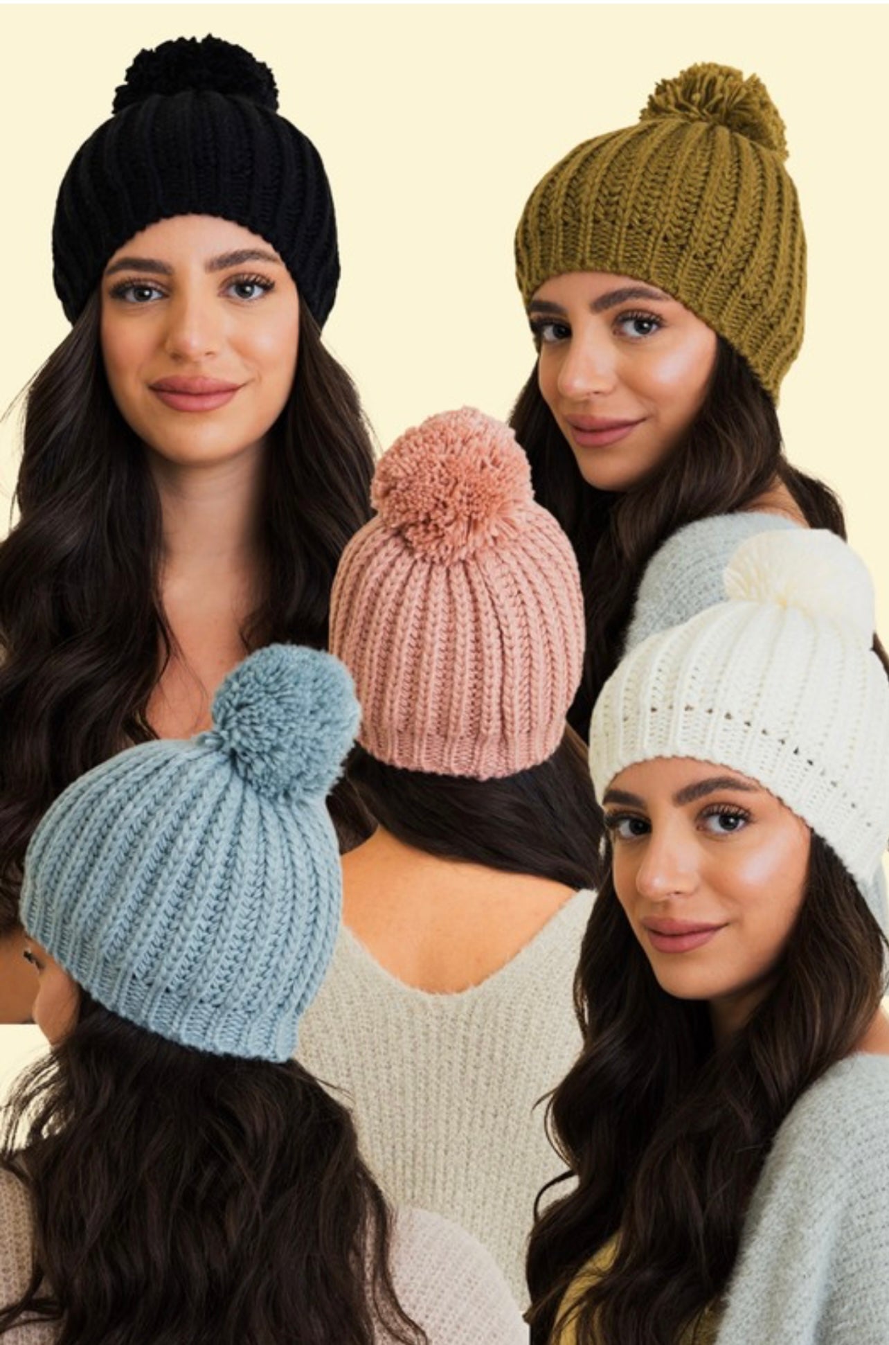 Chunky Cable Knit Pom Beanie