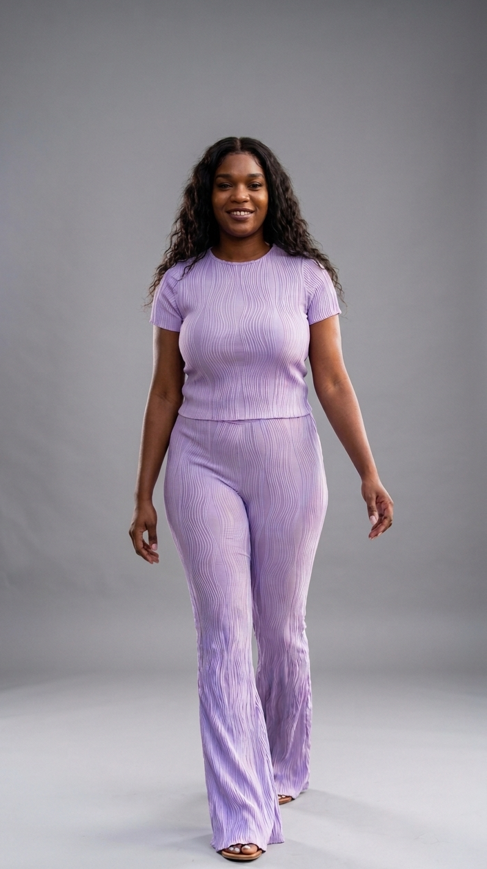 Wavy Wide-Leg Pants Set