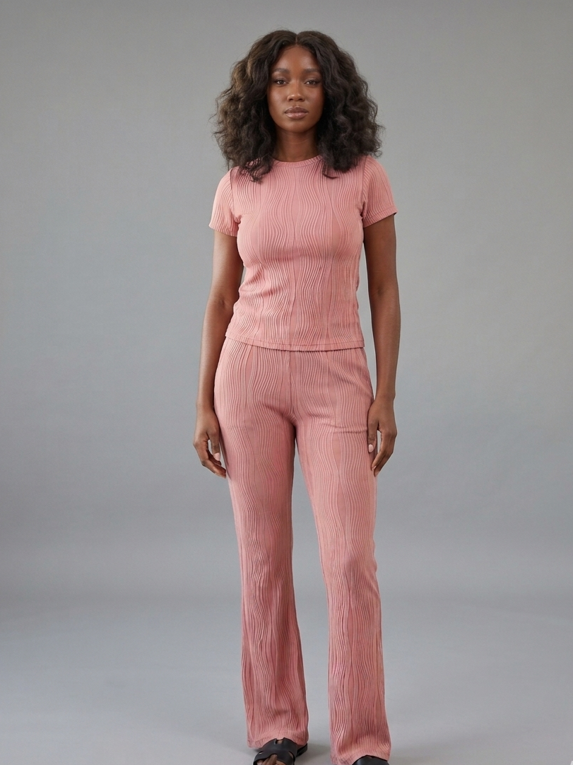 Wavy Wide-Leg Pants Set