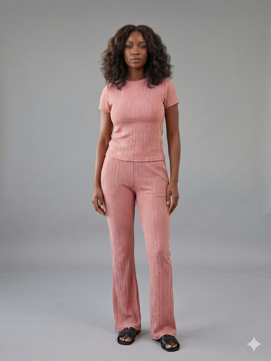 Wavy Wide-Leg Pants Set