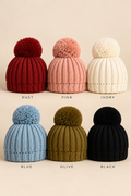 Chunky Cable Knit Pom Beanie