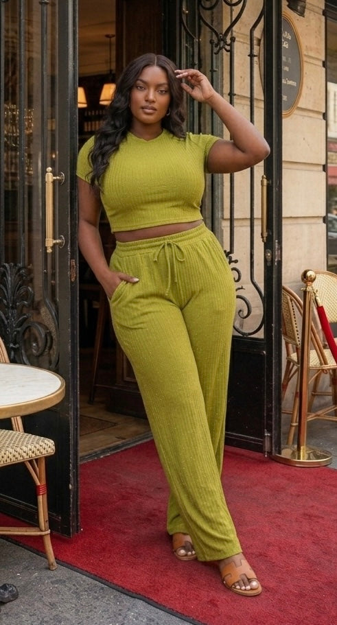 Studded Wide-Leg Set
