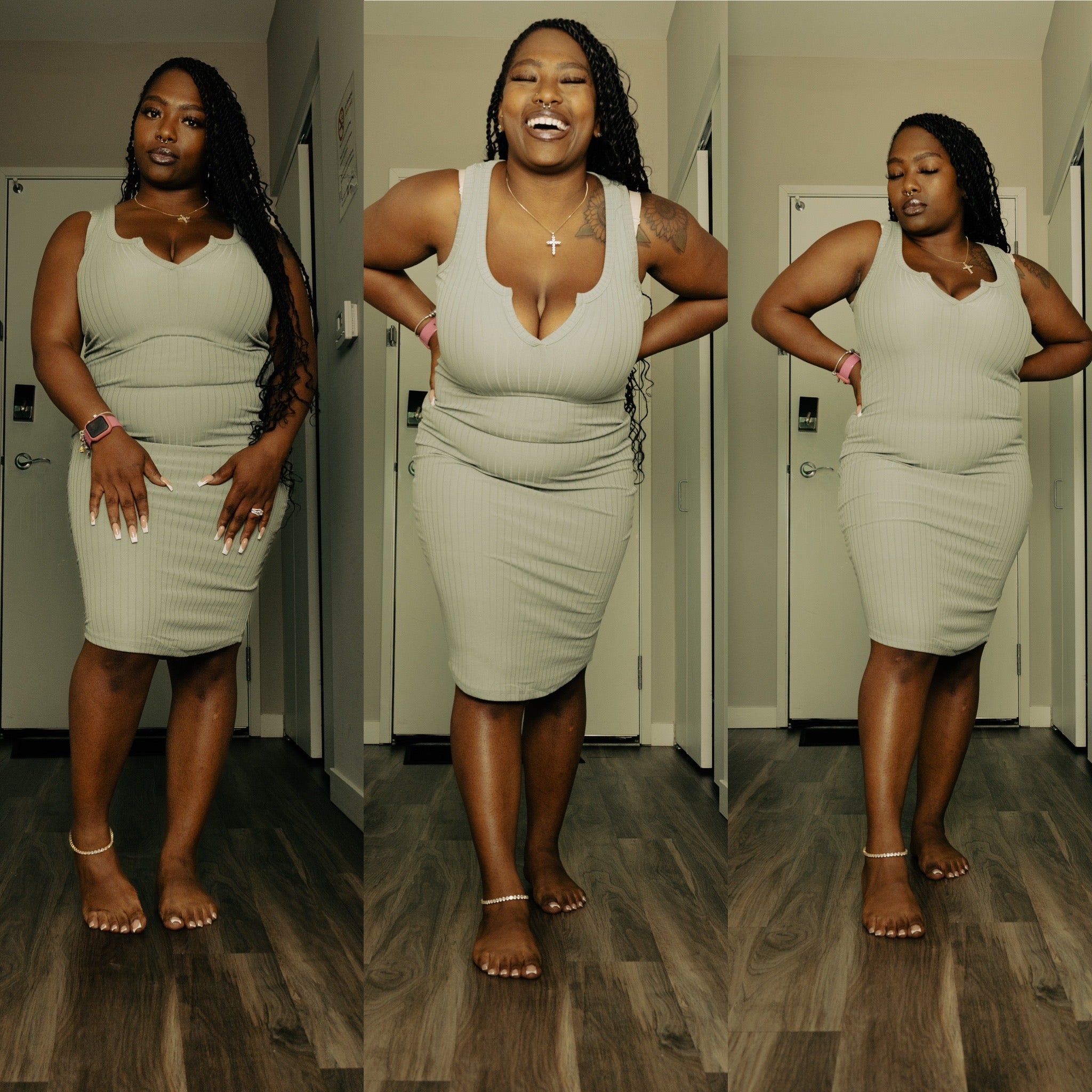 Sydney Midi Bodycon Dress - Green Bay